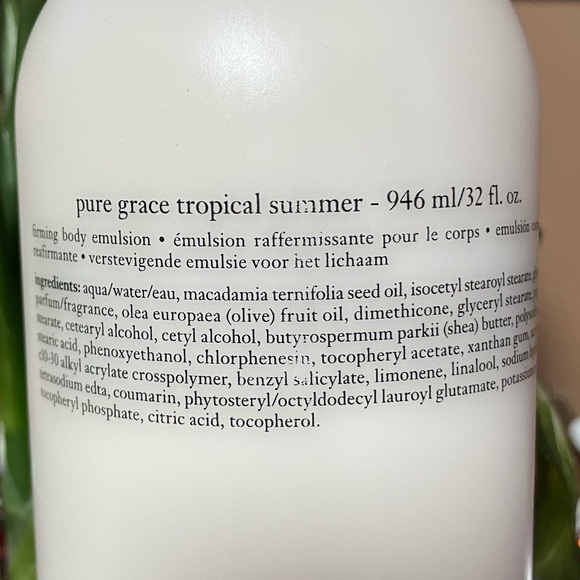 PHILOSOPHY PURE GRACE TROPICAL SUMMER FIRMING BODY EMULSION. 32oz New with Pump. - Picture 3 of 4